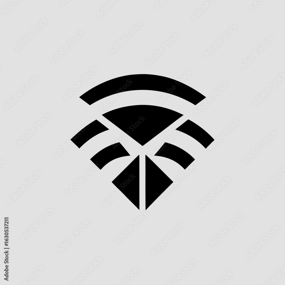 Poster wifi router in polygon geometric icon design