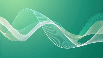 Abstract green wave pattern with subtle light effects