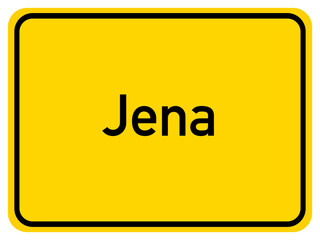 Illustration of a city entrance sign for the city of Jena