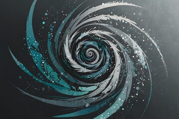 Hypnotic Cold Spiral Swirl with Blue Hues for Abstract Weather-Themed Wallpapers and Atmospheric Design Use