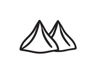 Crisp samosa pastry snack icon in minimal line drawing