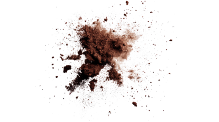 dirt scattered soil pile flying isolated on white background top view  png