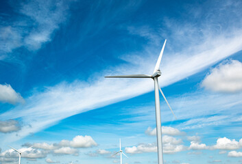 wind turbine and blue sky