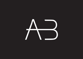 AB Abstract Letters Logo Monogram Design Icon Font