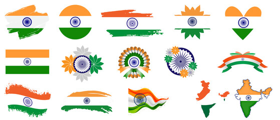 Indian Flag and Ashoka Chakra Wings Vector Transparent Design