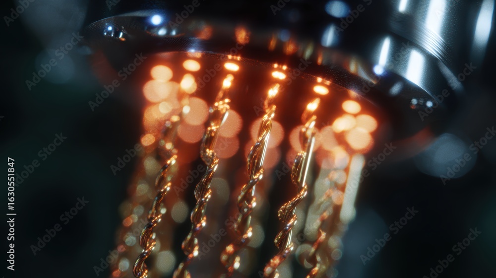 Poster quantum computer glowing with intricate light patterns, representing advanced computation. quantum p