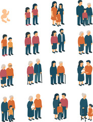 vector set of different generations