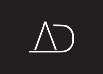 AD Abstract Letters Logo Monogram Design Icon Font