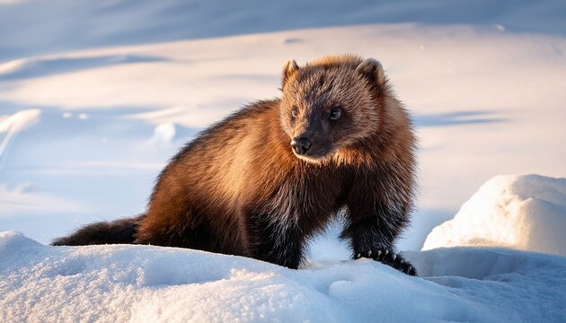 wolverine unyielding determination in the snow covered wilderness of the untamed north