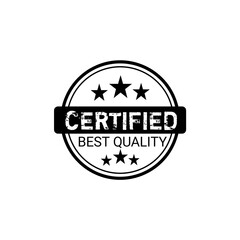 Certified Grunge Stamp – White Text in Circle on White Transparent PNG 