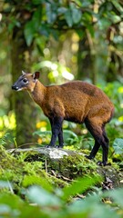 Fototapeta premium Forest deer stands alert