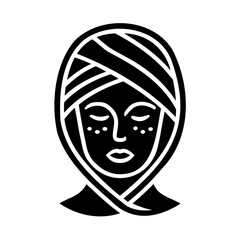 Woman with Turban and Facial Mask Beauty and Spa Treatment
