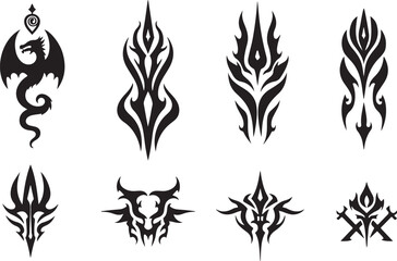 Tribal Dragon Tattoo Designs - Vector Art Collection"