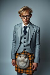 Scottish Culture and Heritage: Portrait of a Man in a Tartan Kilt