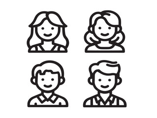 Family and parent icons in clean 2D vector pack