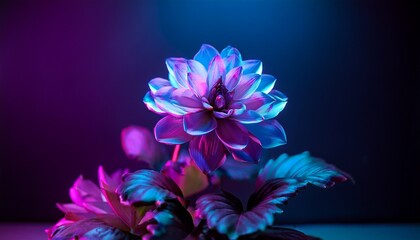 dark bloom neon glow artistic floral still life photography