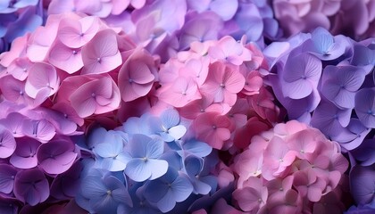 Obraz premium lilac background immerse yourself in a sea of vibrant hues as beautiful colorful hydrangea flowers create a stunning background