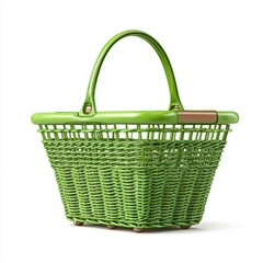 Obraz premium green wicker basket empty handle