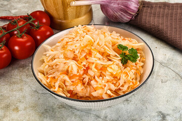 Homemade Fermented pickled cabbage sauerkraut