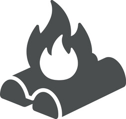 Campfire icon cozy fireplace outdoor adventure