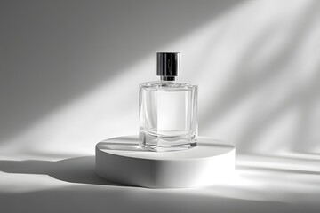 Minimalist Product Photography of a Single Perfume Bottle Setup