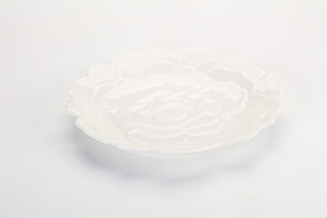 White ceramic empty plate dishware