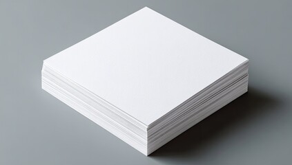 A stack of blank square white paper sheets