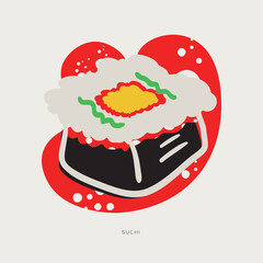 Obraz premium sushi, freehand-style drawing in Doodle style.