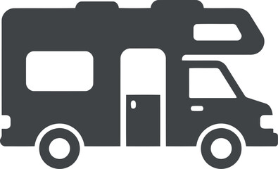 Rv camper motorhome icon silhouette