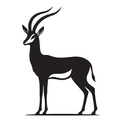 Fototapeta premium Elegant antelope silhouette standing gracefully in profile silhouette