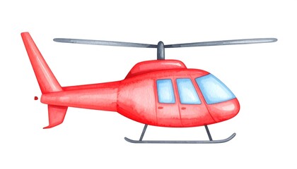 Cute red helicopter illustration