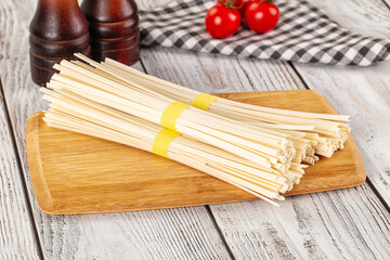 Raw dry wheat udon noodles