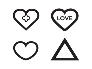 Romantic love icon symbols in clean line vector
