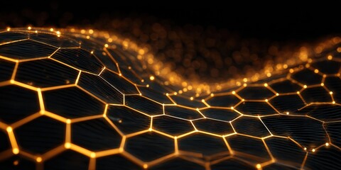 glowing honeycomb network texture