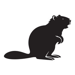 Obraz premium Distinctive beaver silhouette design for wildlife and nature themes