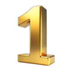 3d gold number 1 isolated on white background. PNG Transparent file type with high definition quality And vibrant color grading Available.