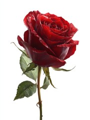 red rose isolated on white