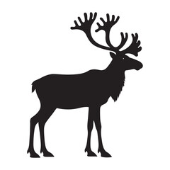 Fototapeta premium Stylized silhouette of a majestic caribou in a natural setting