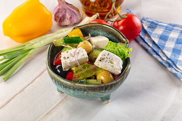 Greek salad with feta cheese