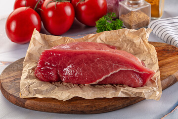 Raw beef meat fillet piece