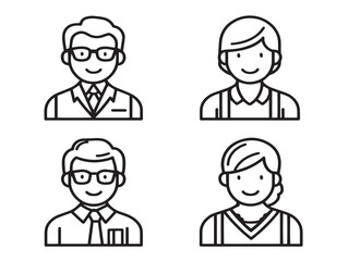 Assorted teaching symbols in flat vector illustration