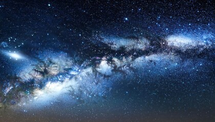Fototapeta premium Panoramic Space Scene A Galaxy Filled with Stars in the Vast Universe