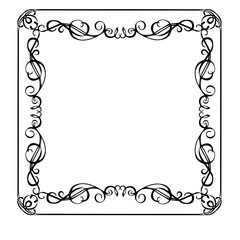 Vintage Ornamental Frame – Elegant Black Border, JPG, 300 DPI 