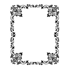 Vintage Ornamental Frame – Elegant Black Border, JPG, 300 DPI 