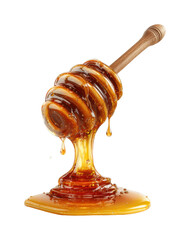 Drizzling honey process kitchen food bright environment isolated on transparent background, png