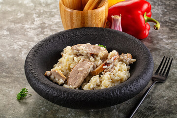 Risotto woth fried duck breast