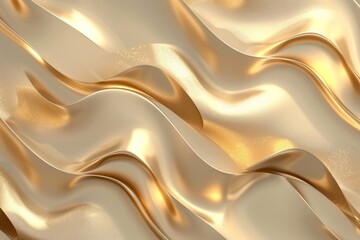 Fototapeta premium Luxurious golden background luxurious waves silk.