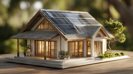 modern solar home model outdoors