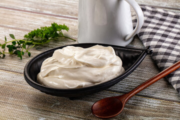 White organic natural cream sour