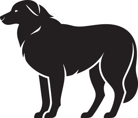 Elegant akbash dog silhouette vector art for design projects